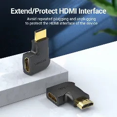 Vention HDMI 270 Degree Male to Female Vertical Flat Adapter Black