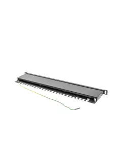 Lanberg Patch Panel 24 Port 0.5U 19" CAT.6 FTP With Cable Organizer Shielded Black