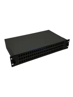 Telcoline Fiber optic patch panel 2U/19”, 72F/72xSC Simplex, slide out on rollers/drawer type, Black