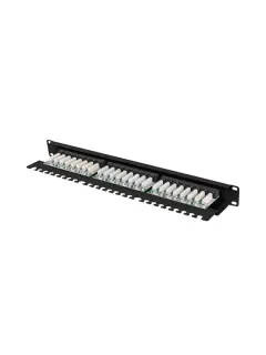 Lanberg patch panel 24 porta 1U 19" CAT.5E UTP s organizatorom kabela crni