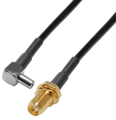 Transmedia Pigtail adapter TS9 angle plug to SMA socket