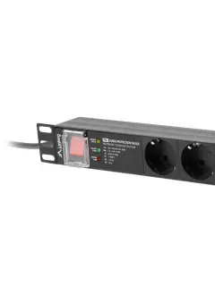 Lanberg Power Distribution Unit (PDU) PRO 19" 1U 16A 2M 7X Schuko Outlets SPD-3MP Black