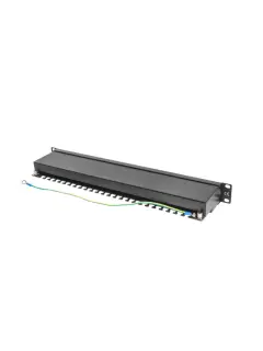 Lanberg Patch Panel 24 Port 1U 19" CAT.5E FTP Shielded Black