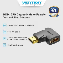 Vention HDMI 270 Degree Male to Female Vertical Flat Adapter Black