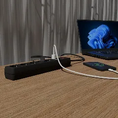 Gembird Power strip with USB charger, 5 sockets, 1.5 m, USB 2A, black