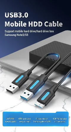 Vention USB 3.0 A Male to Micro-B Male Cable 1m, Black