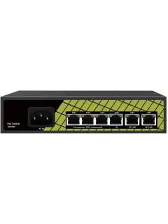 Conexpro PoE switch, 6x 100Mbps LAN, 4x PoE (3)af/at 30w/port + (1)af/at/bt 60w/port (PoE budget 60