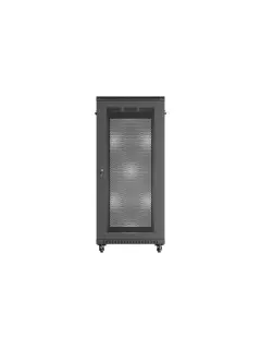 Lanberg 27U/600X1000 Rack Cabinet 19" Free-Standing (Flat Pack) With Mesh Door Black + 6 fans