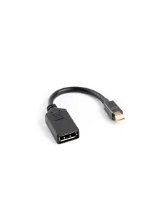 Lanberg Displayport Mini (M) 1.1->Displayport (F) Adapter Cable 10CM Black