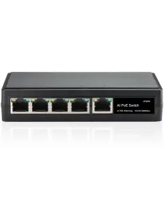 Conexpro PoE switch, 5x Gigabit LAN, 4x PoE (total PoE budget of 60 W) power only via PoE