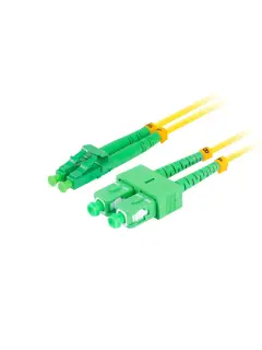Lanberg 2M Fiber Optic Patchcord SM SC/APC-LC/APC Duplex LSZH G657A1 3.0MM Yellow