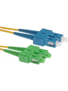 NFO Patch cord, SC UPC-SC APC, Singlemode 9 125, G.652D, Duplex, 1m