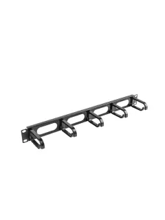 Lanberg 19" Cable Management Panel 5 Rings- Type B 1U Black