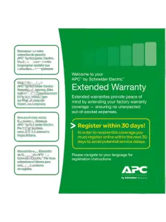 APC 3 Year Warranty Extension SMT 1kVA, 1,5kVA, 2,2kVA UPS