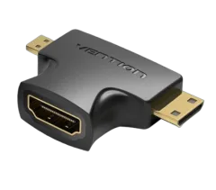 Vention 2 in 1 Mini HDMI and Micro HDMI Male to HDMI Female Adapter Black