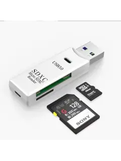 Asonic USB 3.0 Micro SD & SD čitač kartica, bijelo
