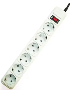 Gembird Surge protector, 6 sockets, 3m, grey