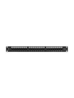 Lanberg patch panel 24 porta 1U 19" CAT.6 UTP s organizatorom kabela crni