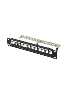 Lanberg Patch Panel Blank 12 PORT 1U 10" FTP For Keystone Modules Black