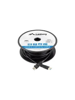 Lanberg 100M HDMI M/M V2.1 Cable Black Active Optical Cable