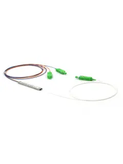 M2K Mini Steel Tube PLC Splitter 1:2 SC/APC 1.5M length, G657A1, 0.9mm