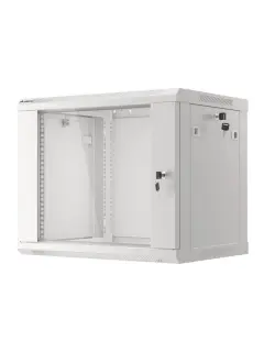 Lanberg 9U/600X450 19" Wall-Mount Rack Cabinet (Flat Pack) With Glass Door Grey