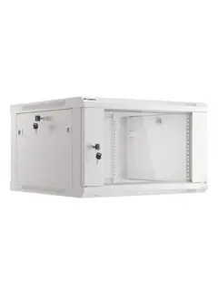 Lanberg Rack Cabinet 19" Wall-Mount 6U/600X600 (Flat Pack) With Glass Door Grey V2