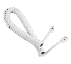 Gembird Telephone handset spiral cord, RJ10 (4P4C), 2 m, white