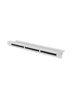 Lanberg Patch Panel 24 Port 1U 19" CAT.6 UTP With Cable Organizer Grey