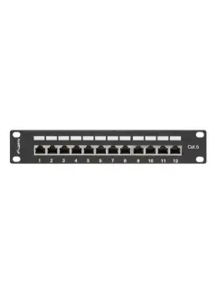 Lanberg Patch Panel 12Port 1U 10" CAT.6 Shielded Black