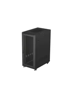 Lanberg 27U/600X1000 Rack Cabinet 19" Free-Standing (Flat Pack) With Mesh Door Black + 6 fans