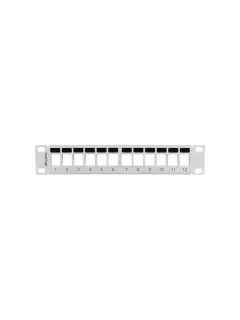 Lanberg Patch Panel Blank 12 Port 1U With Organizer For Keystone Modules Grey