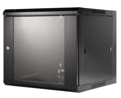 Intellinet 19" Wallmount Cabinet, 9U, 600 mm (23.6 in.) Depth, Black
