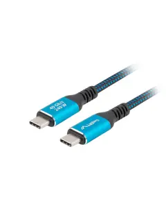 Lanberg USB-C M/M 4.0 CABLE 1M 240 W 8K 60HZ Black-Blue