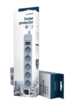 Gembird Surge protector, 5 sockets, 4,5m, white