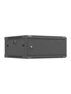 Lanberg Rack Cabinet 19" Wall-Mount 4U/600X600 (Flat Pack) With Metal Door Black