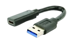 Gembird USB 3.1 AM to Type-C female adapter cable, 10 cm, black