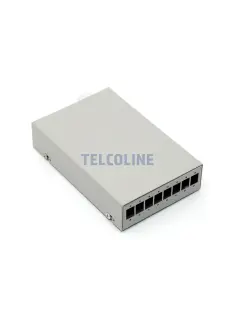Telcoline fiber optic patch box 8 ports - SC Simplex/LC Duplex, Grey