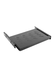 Lanberg 19" Sliding Shelf 1U/465X347MM Max Load Capacity up to 60KG Black