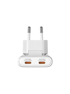 Punjač zidni Verbatim GaN #32355 Fold'n'Go 65 W sa sklopivim utikačem, 2xUSB-C PD, EU, bijeli