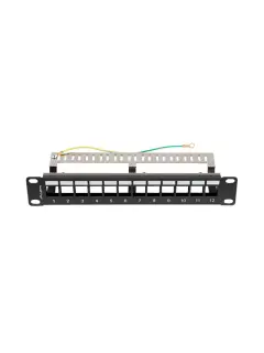 Lanberg Patch Panel Blank 12 PORT 1U 10" FTP For Keystone Modules Black