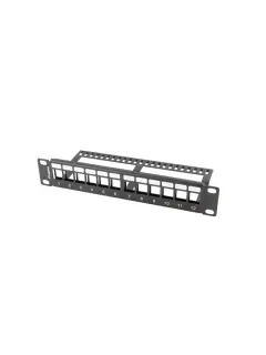 Lanberg Patch Panel Blank 12 Port 1U With Organizer For Keystone Modules Black