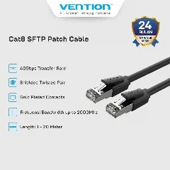 Vention Cat.8 SFTP Patch Cable 10m, Black