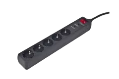 Gembird Surge protector, 5 sockets, 4,5m, black