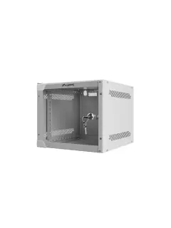 Lanberg 10" Wall-Mount 4U/280X310 (Flat Pack) Rack Cabinet With Glass Door Grey