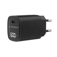 Gembird 60W USB Type-C fast charger, LCD, black