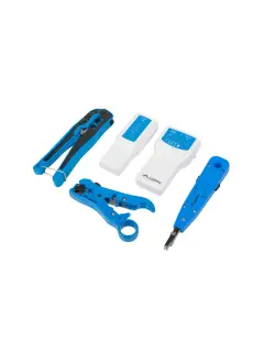 Lanberg Network Toolkit With RJ45 RJ11 Cable Tester, Crimping Stripping and LSA-Insertion Tool