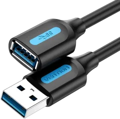 Vention USB 3.0 A Male to A Female Extension Cable 2M Black PVC Type