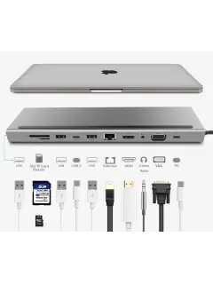 Asonic USB C 11u1 naHDMI/VGA/SD/RJ45/U3