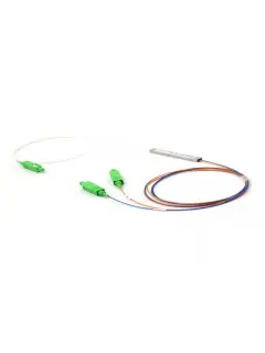 M2K Mini Steel Tube PLC Splitter 1:2 SC/APC 1.5M length, G657A1, 0.9mm